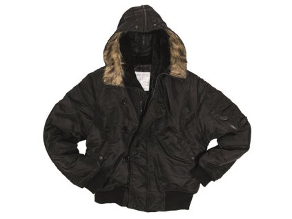 Bunda N-2B BASIC pilotní s kapucí ČERNÁ (velikost M)