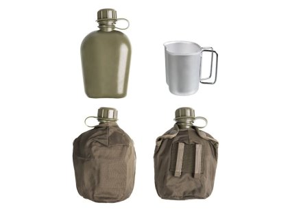 Láhev polní plastová RAKOUSKÁ s obalem a pítkem