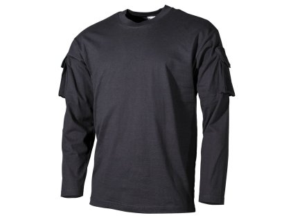 Triko taktické s VELCRO panelem a kapsou na rukávu ČERNÁ (velikost 3XL)