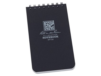 Blok voděodolný TOP-SPIRAL 3x5" notebook malý ČERNÝ