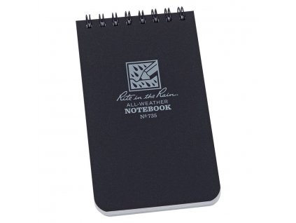 Blok voděodolný TOP-SPIRAL 3x5" notebook malý ČERNÝ
