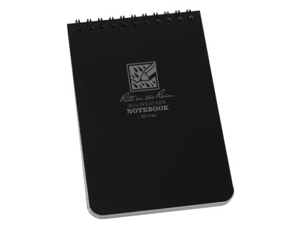 Blok voděodolný spirálový Notebook TOP-SPIRAL 4x6" ČERNÝ