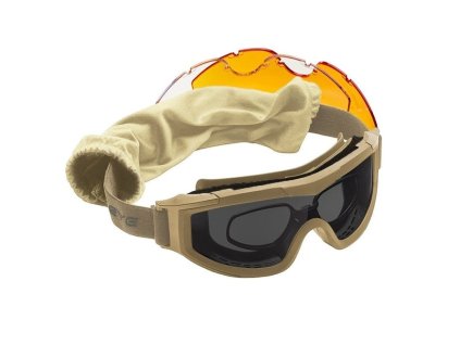 Brýle taktické uzavřené F-Tac včetně výměných skel a RX clipu COYOTE  + Doprava zdarma na další nákup