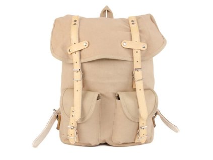 Batoh HIKING 15l s koženými prvky KHAKI