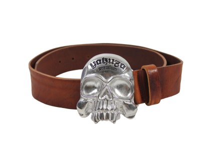 Yakuza Premium Kožený pásek Leder Gürtel 3071 hnědý (Velikost 100)