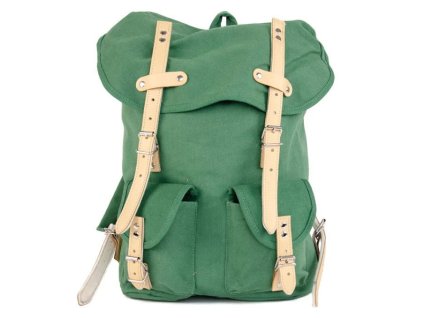 Batoh HIKING 15l s koženými prvky ZELENÝ