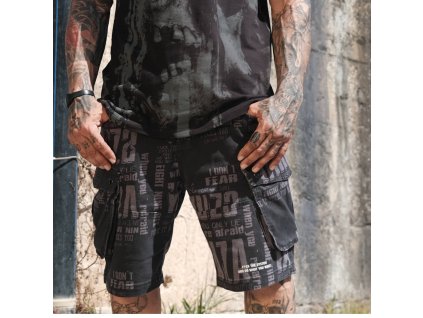 Pánské Yakuza Kraťasy Cargo Änyone Allover 23003 black (Velikost 36)