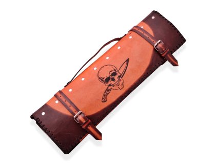 Kožená taška na kuchyňské nože Dellinger Skull  + Sleva 100,- Kč s kódem "DELI100"
