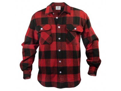 Košile dřevorubecká FLANNEL kostkovaná ČERVENÁ  + Doprava zdarma na další nákup
