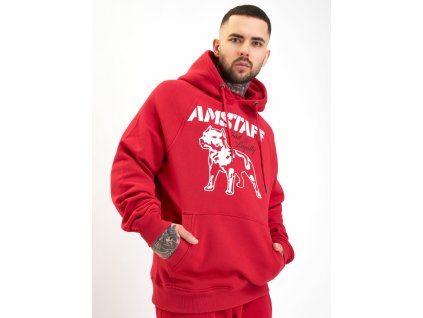 Pánská mikina Amstaff s kapucí Logo 2.0 red (Velikost S)
