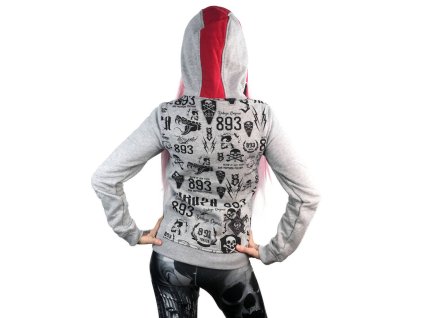 Dámská mikina Yakuza Allover label flex zip 11112 light grey melange (Velikost L)