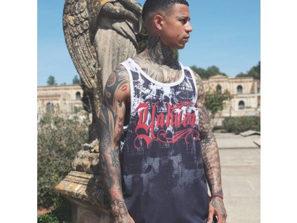 Pánské tílko Yakuza Flying Skullz Mesh 24067 black/white (Velikost 3XL)