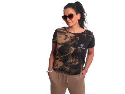 Dámské triko Yakuza Death Curved Crew neck 24145 black (Velikost XS)