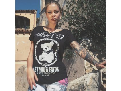 Dámské triko Yakuza Faith curved crew neck 23128 black (Velikost XS)