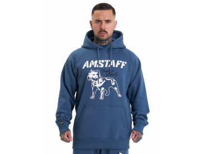 Pánská mikina Amstaff s kapucí Logo 2.0 blue (Velikost M)