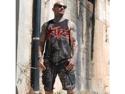 Pánské tílko Yakuza Crashed Skull Slim 24044 black (Velikost M)