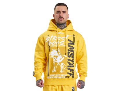 Pánská Mikina s kapucí Amstaff Hunters yellow (Velikost M)