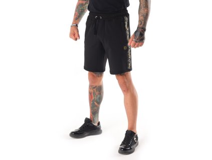 Pánské bavlněné šortky Octagon Stripe black/gold (Velikost XL)