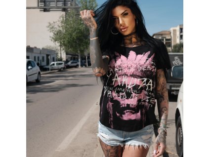 Dámské triko Yakuza Afraid Curved Crew 24128 black