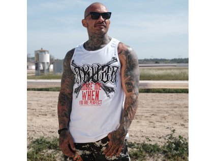 Pánské tílko Yakuza Judge Me Slim 24045 white (Velikost XL)