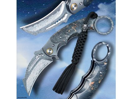 Zavírací damaškový nůž karambit Dellinger Tueur VG-10 Damascus Maple  + Sleva 200,- Kč s kódem "DELI200"