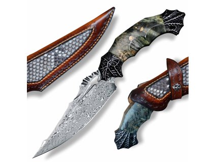 Lovecký nůž Dellinger Majishan Full Damascus RWL34  + Doprava zdarma na další nákup