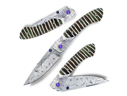 Exkluzivní zavírací nůž s mamutí fosilií Dellinger Sioux RWL-34 Powder, Nr.14  + Sleva 300,- Kč s kódem "DELI300"