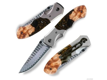 19348 lovecky zaviraci damaskovy nuz dellinger hunter resin wood