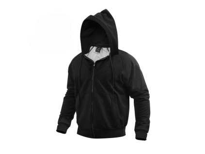 Mikina s kapucí THERMAL na zip ČERNÁ (velikost 3XL)