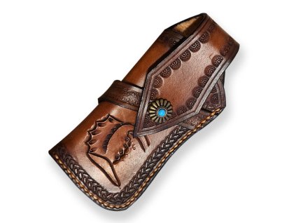 3801 5 pouzdro na zaviraci nuz z hovezi kuze rucne site na opasek