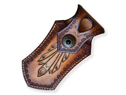 4263 kozene stylove pouzdro pro zaviraci lovecky nuz rucne stehovane