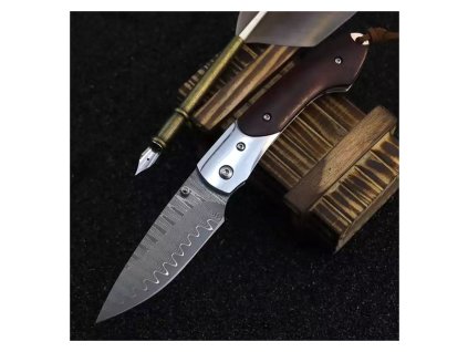 4308 zaviraci damaskovy nuz dellinger mushroom killer vg 10 damascus s kozenym pouzdrem
