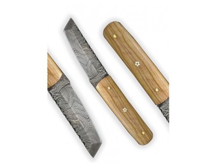 Malý lovecký damaškový nůž Dellinger Damask miniTanto Olive