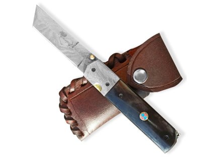 4632 lovecky zaviraci damaskovy nuz dellinger torunn tanto s kozenym pouzdrem