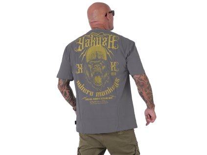Pánské triko Yakuza Monkeys Oversized 21045 steel gray (Velikost M)