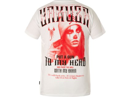 Pánské triko Yakuza Gun 19028 white (Velikost M)