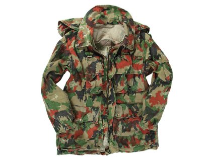 Bunda polní švýcarská M70 4x kapsa SCHWEIZ TARN použitá (velikost 48)