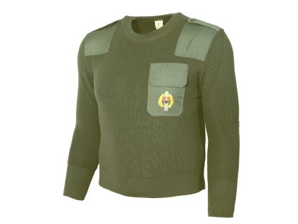 Svetr SK s kapsou a nárameníky ZELENÝ (velikost 2-40)
