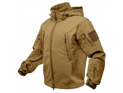 Bunda TACTICAL s kapucí softshell COYOTE  + Doprava zdarma na další nákup