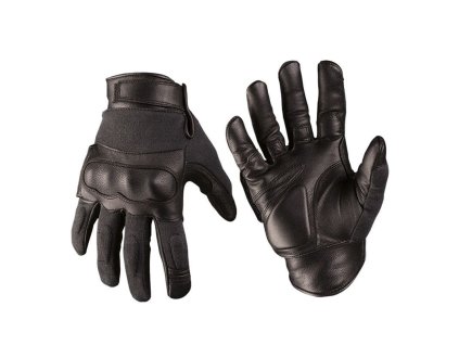 Rukavice TACTICAL kůže/aramid ČERNÉ