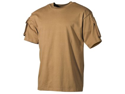 Triko taktické rukáv VELCRO panel s kapsou COYOTE (velikost 3XL)