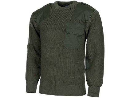 Svetr BW s náprsní kapsou a nárameníky ZELENÝ (velikost 62)