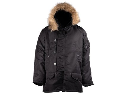 Bunda US pilotní N-3B BASIC dlouhá ČERNÁ (velikost XXL)