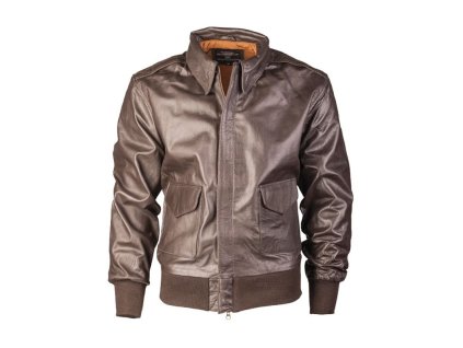 Bunda kožená US A2 s límcem HNĚDÁ (velikost XL)