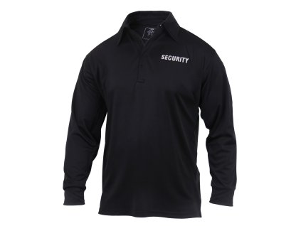 Polokošile s límečkem SECURITY dlouhý rukáv ČERNÉ (velikost M)