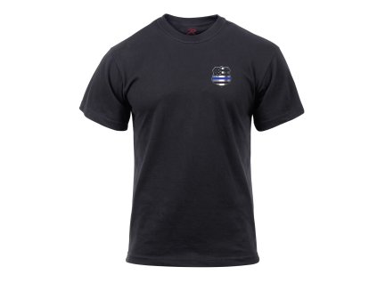 Triko THIN BLUE LINE US odznak vlajka ČERNÉ (velikost XXL)
