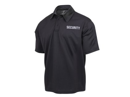 Polokošile s límečkem SECURITY krátký rukáv rychleschnoucí ČERNÉ