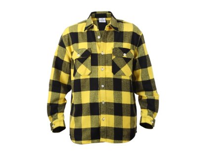 Košile dřevorubecká FLANNEL kostkovaná ŽLUTÁ
