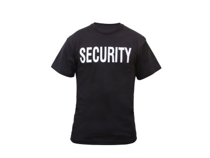Triko s nápisem na hrudi SECURITY krátký rukáv ČERNÉ (velikost 8XL)
