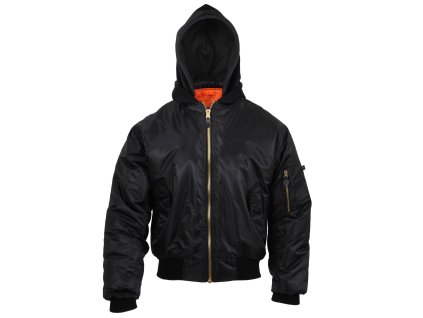 Bunda s kapucí MA1 FLIGHT ČERNÁ (velikost L)